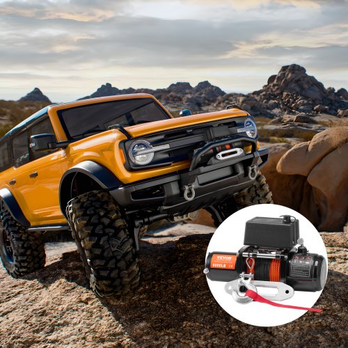 Electric Winch 6000 lb 12V DC Truck Winch with 14 in x 55 ft Synthetic