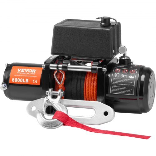 Electric Winch 6000 lb 12V DC Truck Winch with 14 in x 55 ft Synthetic