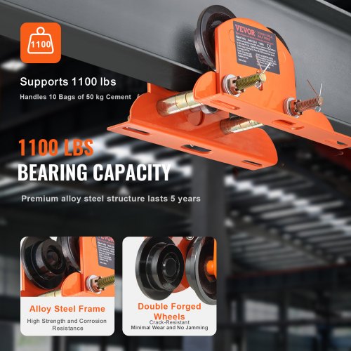Electric Hoist Manual Trolley 1100 lbs05 Ton Capacity for PA200 PA250
