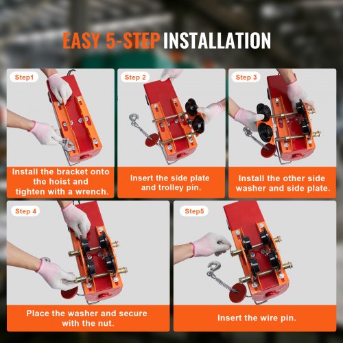 Electric Hoist Manual Trolley 1100 lbs05 Ton Capacity for PA200 PA250
