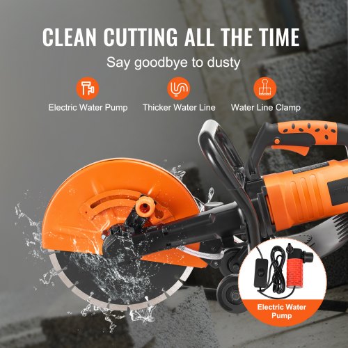 Electric Concrete Saw 12 in 1800 W Motor Circular Saw Cutter with Max 45
