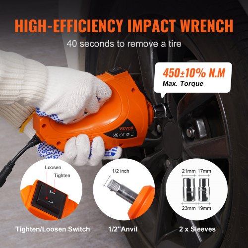 Electric Car Jack 3 Tons 6600 lbs Scissor Jack with Electric Impact
