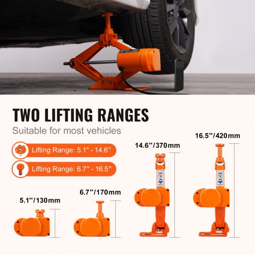 Electric Car Jack 3 Tons 6600 lbs Scissor Jack 12V Electric Automatic
