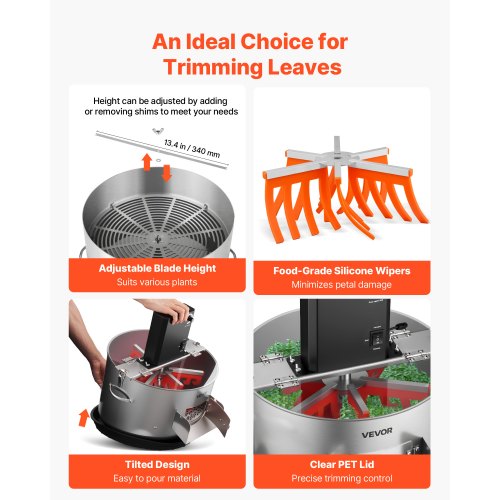 Electric Bud Leaf Trimmer 2in1 Manual Electric 16 in Bud Trimmer with Stainless