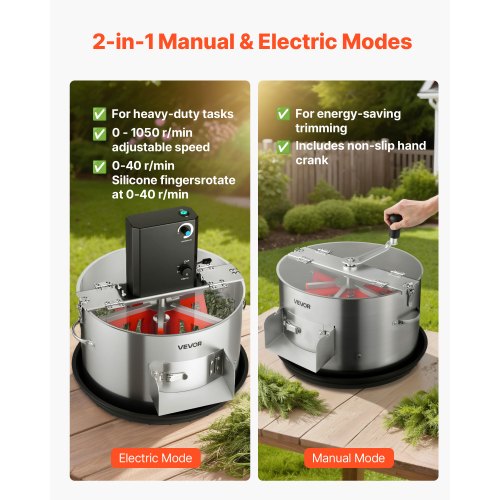 Electric Bud Leaf Trimmer 2in1 Manual Electric 16 in Bud Trimmer with Stainless