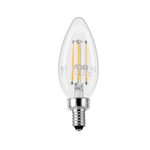 LED Candelabra Bulbs 12Pack Dimmable Chandelier Light Bulbs Vintage Clear