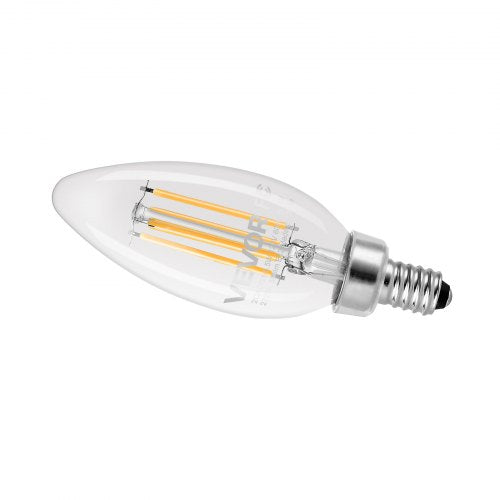 LED Candelabra Bulbs 12Pack Dimmable Chandelier Light Bulbs Vintage Clear