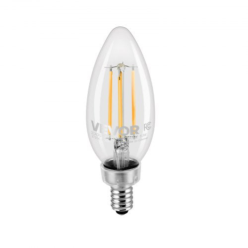 LED Candelabra Bulbs 12Pack Dimmable Chandelier Light Bulbs Vintage Clear
