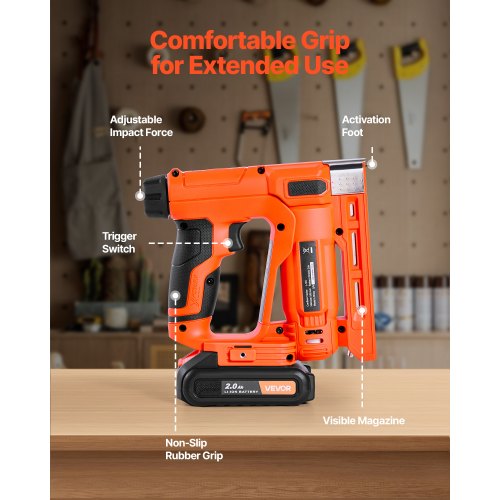 Cordless Brad Nailer 2in1 Nail Gun Staple Gun 18 Gauge 58 inch