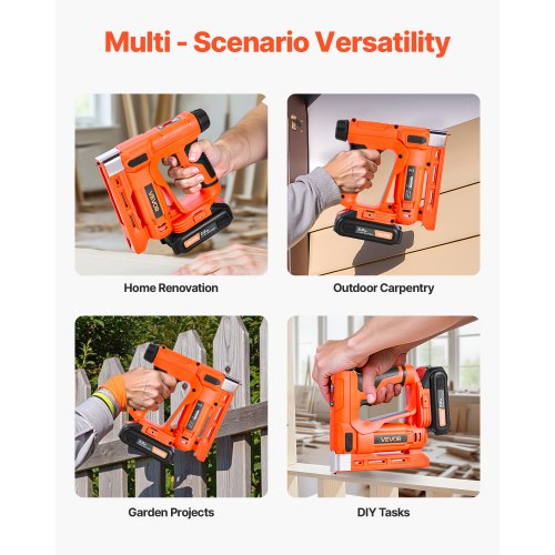 Cordless Brad Nailer 2in1 Nail Gun Staple Gun 18 Gauge 58 inch