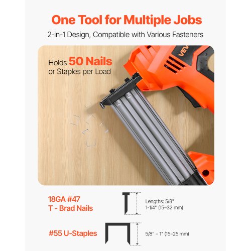Electric Nail Gun 2in1 Staple Gun Brad Nailer 18 Gauge 114 inch