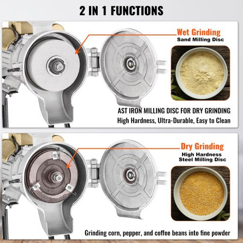 Electric Grain Mill Grinder 3000W Spice Grinders Commercial Corn With Funnel