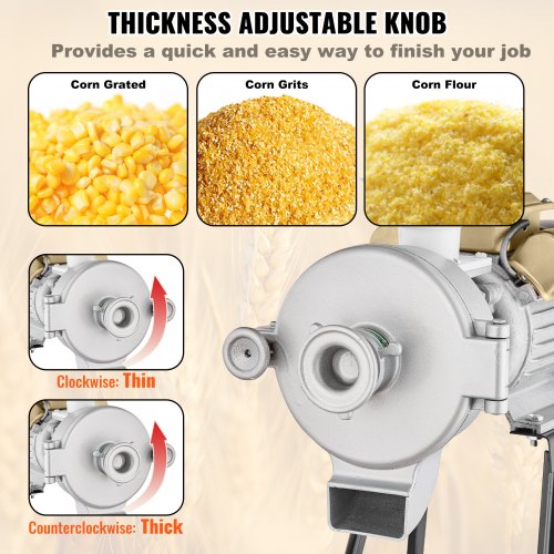 Electric Grain Mill Grinder 3000W Spice Grinders Commercial Corn With Funnel