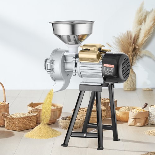 Electric Grain Mill Grinder 3000W Spice Grinders Commercial Corn With Funnel