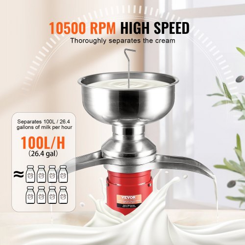 Milk Cream Centrifugal Separator 304 Stainless Steel Electric Cream