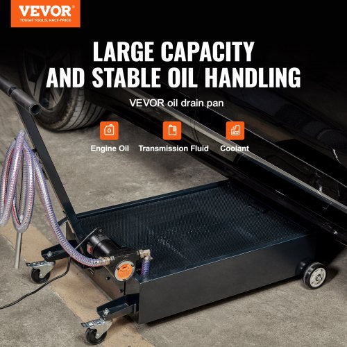 Low Profile Oil Drain Pan 15 Gallon Oil Drain Pan with Pump Oil Change Pan