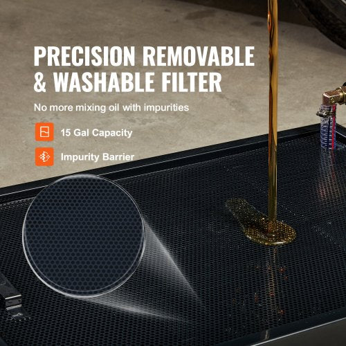 Low Profile Oil Drain Pan 15 Gallon Oil Drain Pan with Pump Oil Change Pan