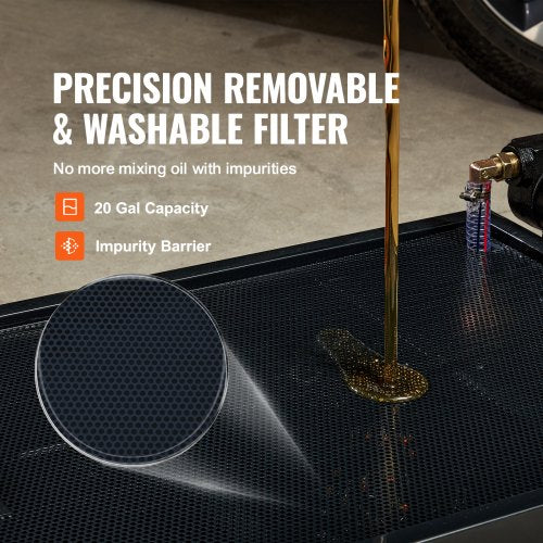 Low Profile Oil Drain Pan 20 Gallon Oil Drain Pan with Pump Oil Change Pan