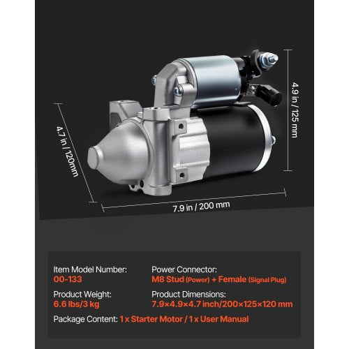 Starter 10910 Starter Motor Replacement Compatible with Cadillac Escalade