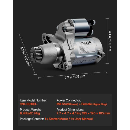 Starter 17825 Starter Motor Replacement Compatible with Toyota Camry V6