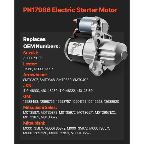 Starter 17986 Starter Motor Replacement Compatible with Buick 36L V6