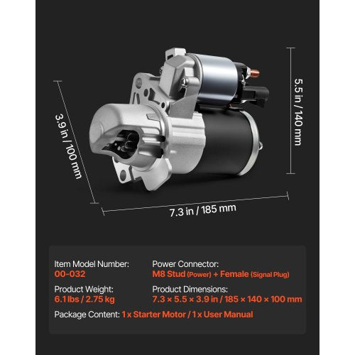 Starter 17986 Starter Motor Replacement Compatible with Buick 36L V6