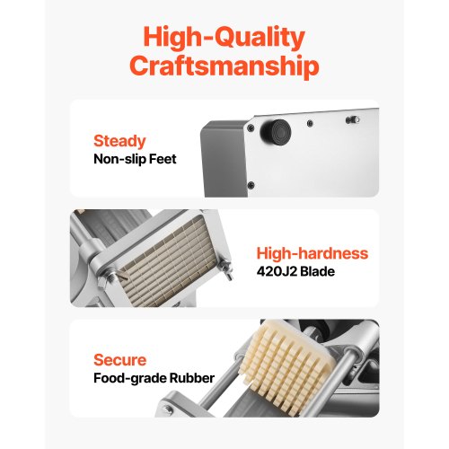Commercial French Fry Cutter Stainless Steel Vegetable Fruit Chopper with 3
