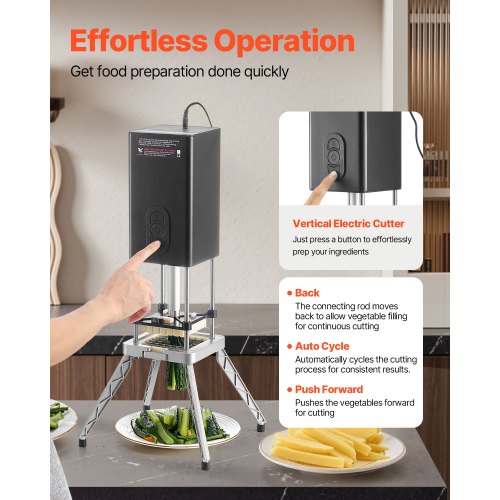 Commercial French Fry Cutter Stainless Steel Vegetable Fruit Chopper with 2