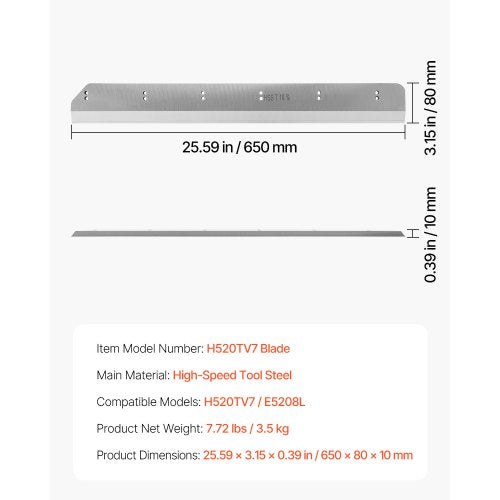Paper Cutter Blade Heavy Duty Steel Blade Replacement Suitable for Professional