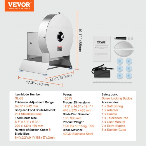 Electric Vegetable Slicer 005012mm Thickness Adjustable Commercial