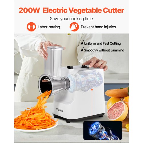 Electric Cheese Grater Salad Maker 200W Salad Shooter Electric Vegetable