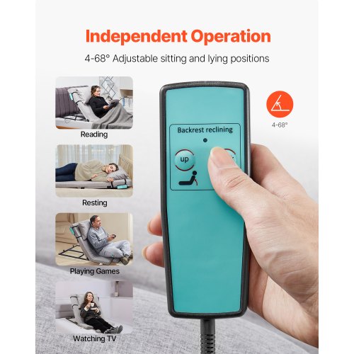 Electric Lifting Backrest for Bed 300 lbs Capacity 468° Adjustable