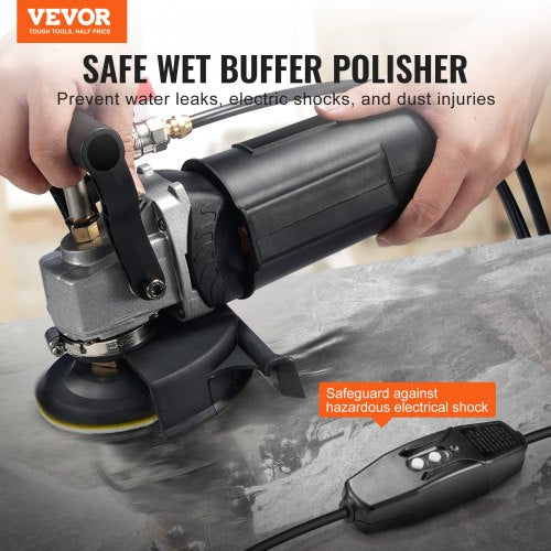 Wet Polisher 800W 4 Concrete Grinder with 6 Variable Speed and 7 Polishing