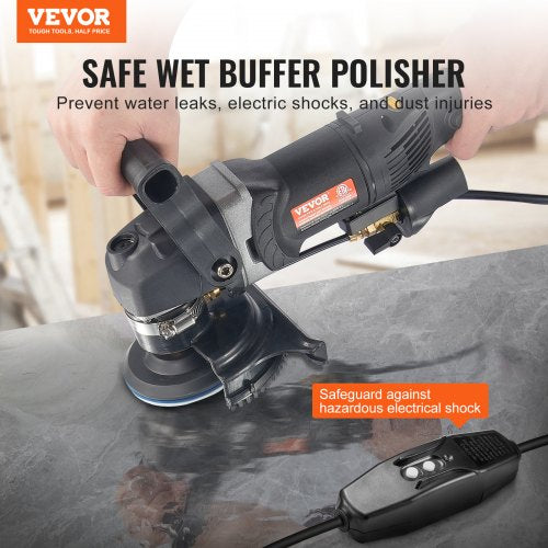 Wet Polisher 800W 4 Concrete Grinder with 6 Variable Speed and 7 Polishing