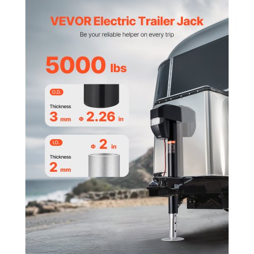 Electric Trailer Jack 5000 lbs Heavy Duty RV Electric Power Tongue Jack