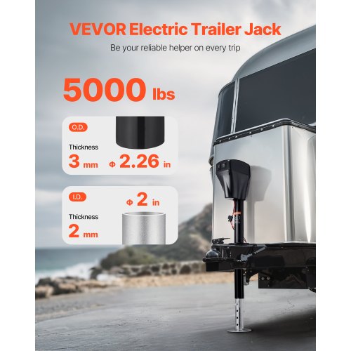 Electric Trailer Jack 5000 lbs Heavy Duty RV Electric Power Tongue Jack
