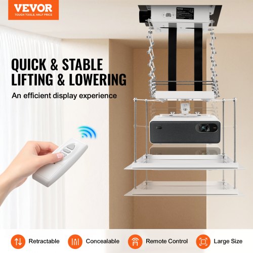 Motorized Projector Lift Electric Projector Lift Adjustable Height 59
