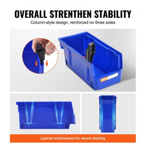Plastic Storage Bin 11Inch x 5Inch x 5Inch Hanging Stackable Storage