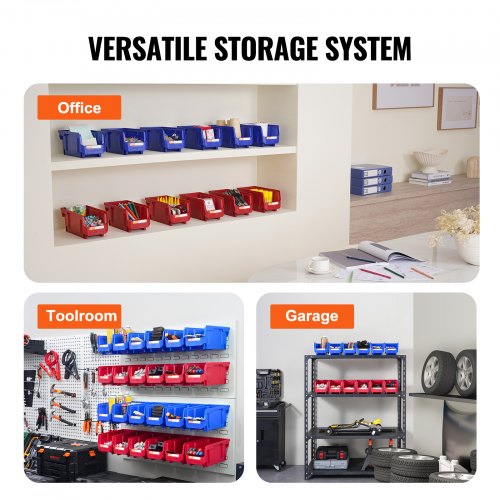 Plastic Storage Bin 11Inch x 5Inch x 5Inch Hanging Stackable Storage