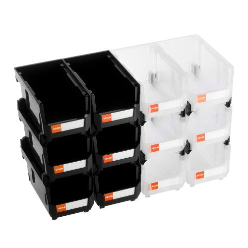 Plastic Stackable Storage Bins 148 x 85 x 7.1 inch 12 Pack Plastic