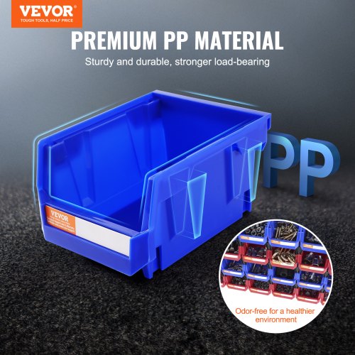 Plastic Storage Bin 5Inch x 4Inch x 3Inch Hanging Stackable Storage