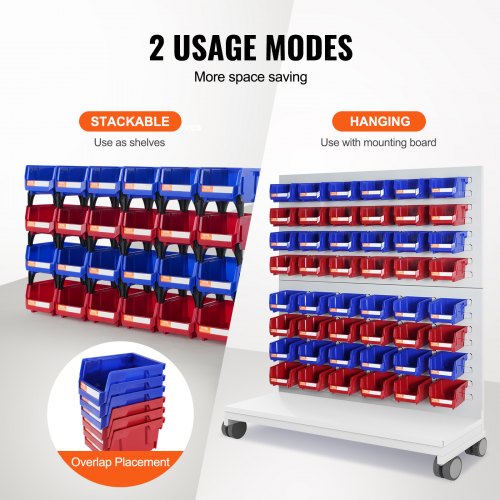 Plastic Storage Bin 5Inch x 4Inch x 3Inch Hanging Stackable Storage