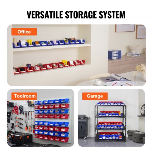 Plastic Storage Bin 5Inch x 4Inch x 3Inch Hanging Stackable Storage