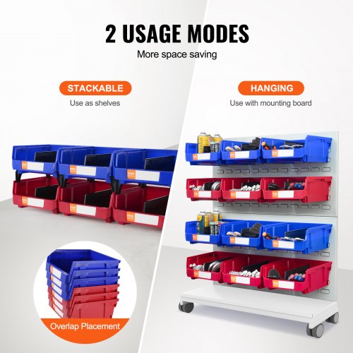 Plastic Storage Bin 11Inch x 11Inch x 5Inch Hanging Stackable Storage