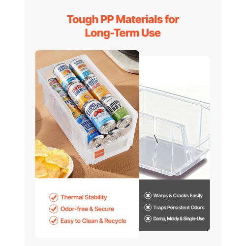 Plastic Stackable Storage Bins 148 x 85 x 7.1 inch 6 Pack Plastic