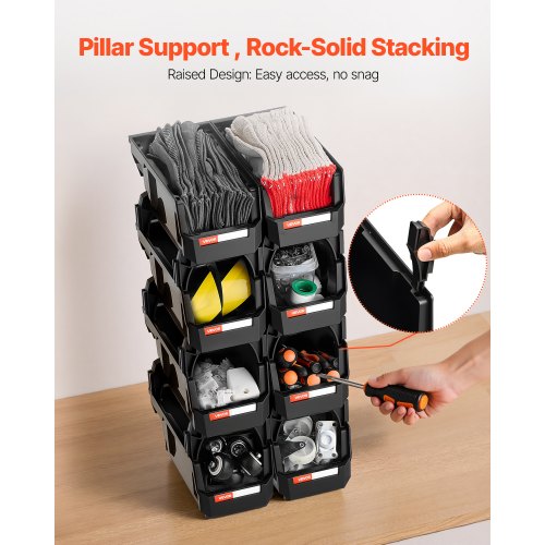 Plastic Stackable Storage Bins 109 x 55 x 5.1 inch 8 Pack Plastic