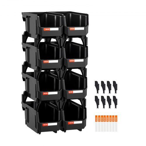 Plastic Stackable Storage Bins 109 x 55 x 5.1 inch 8 Pack Plastic