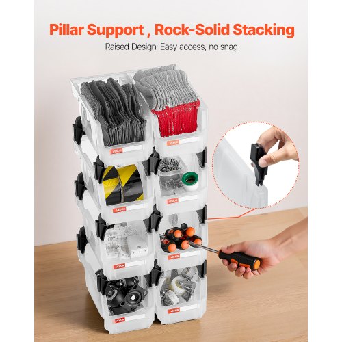 Plastic Stackable Storage Bins 109 x 55 x 5.1 inch 8 Pack Plastic