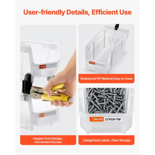 Plastic Stackable Storage Bins 109 x 55 x 5.1 inch 8 Pack Plastic