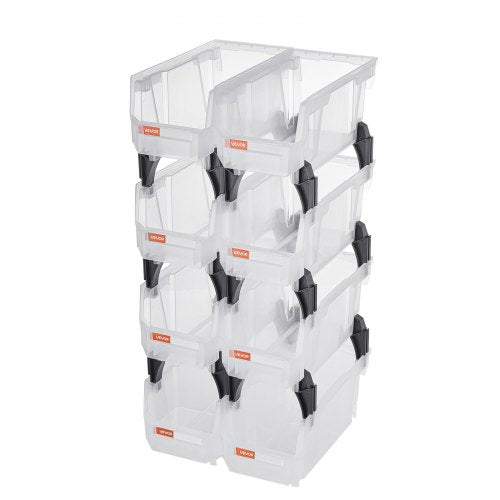 Plastic Stackable Storage Bins 109 x 55 x 5.1 inch 8 Pack Plastic